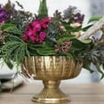 thumbnail image 5 of Afloral Distressed Gold Metal Compote Bowl - 5.5" Tall, 5 of 7