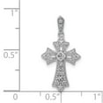 thumbnail image 4 of Real 14kt White Gold 1/10ct. Diamond Fancy Cross Pendant; for Adults and Teens; for Women and Men, 4 of 4