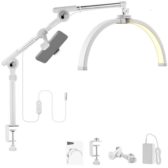 LED Half Moon Lash Light Neewer 22" Foldable Desk Lamp