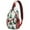 White Christmas Tree, variant on Sling Backpack,Red Christmas Tree Pattern Sling Bag with Water Bottle Holder,Waterproof Sling Bag for Men/Women with Headphone Jack for Hiking,Travel