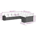 thumbnail image 2 of vidaXL 10 Piece Garden Sofa Set with Cushions Brown Poly Rattan, 2 of 5
