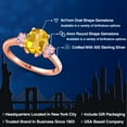 thumbnail image 2 of Gem Stone King 18K Rose Gold Plated Silver Yellow Citrine and Pink Lab Grown Diamond Engagement Ring for Women | 2.00 Cttw | Oval 9X7MM | Gemstone November Birthstone | Size 8, 2 of 6