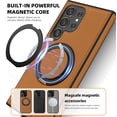 thumbnail image 2 of for Samsung Galaxy S24 Ultra Case Leather Magnetic [Compatible with MagSafe][360°Rotatable Ring Stand & Kickstand] Phone Cover for Samsung S24 Ultra, 2 of 6