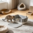 thumbnail image 4 of Eolstice Semi Enclosed High Sided Litter Box, Splash Proof Design, Ample Space for Large Cats, for Felines under 20 lbs, Covered Easy Clean Toilet, 4 of 6