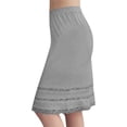 thumbnail image 2 of Lnmiateer Women Knee Length Half Slip Underskirt Elastic Waist Lace Trim Midi Dress Extender Lightweight Underdress for Daily Wear, 2 of 5