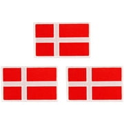 Denmark Flag Patch Bulk 3.5 inch x 2.25 inch State Iron On Sew Embroidered Tactical Backpack Hat Bags Caps Jackets Pants Danish (3-Pack Patch)
