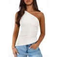 thumbnail image 1 of Camisa de Mujer PRETTYGARDEN 2025 Y2K de Un Hombro Blanca XXL, 1 of 5