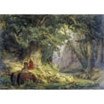thumbnail image 2 of Karl Friedrich Lessing 24x18 Black Ornate Framed Double Matted Museum Art Print Titled: The Thousand-Year-Old Oak (1837), 2 of 5