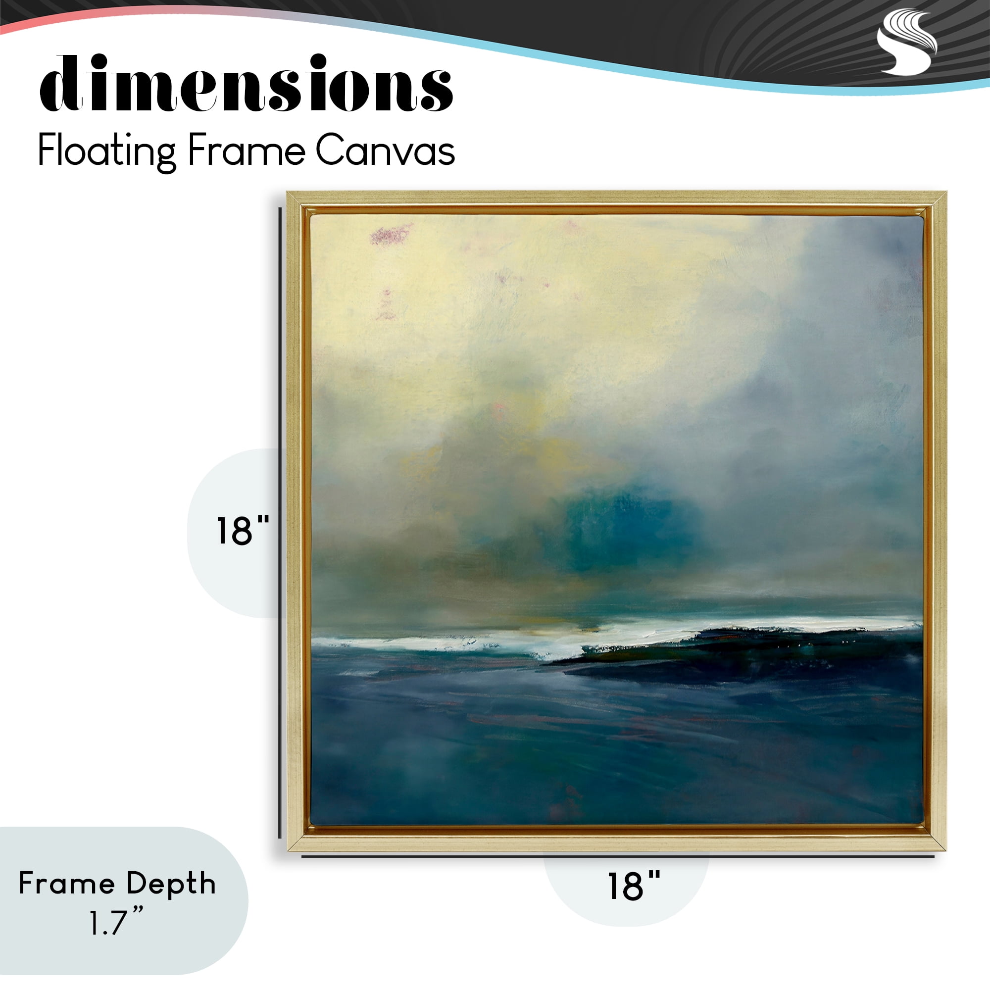 Stupell Industries Channeling Calm Horizon Gold Framed Floater Canvas Wall Art, design by Patrick Dennis