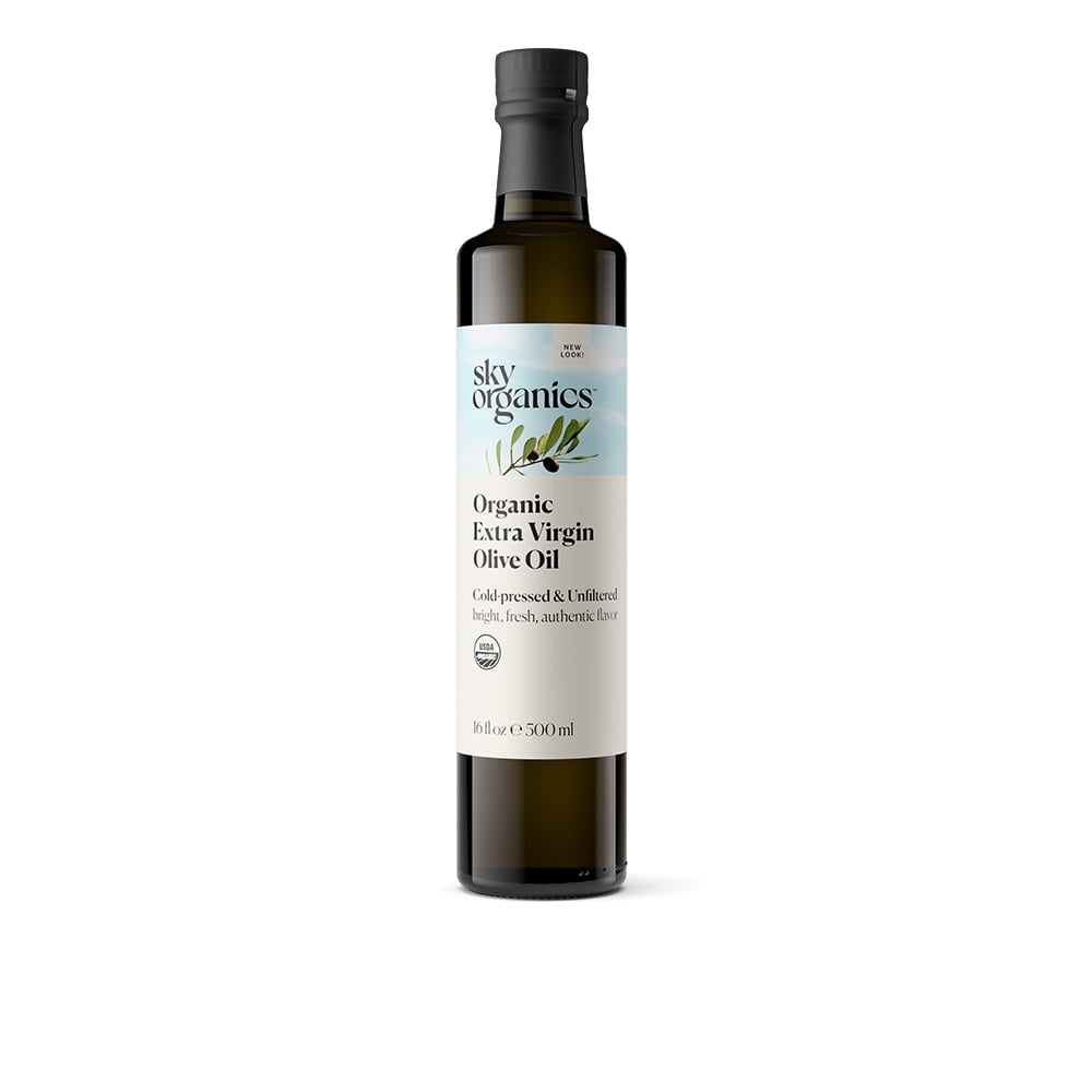Sky Organics USDA Organic Cold-Pressed & Unfiltered Greek Extra Virgin Olive Oil, 16.9 oz.
