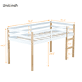 thumbnail image 4 of Tcbosik Low Loft Bed, Twin Size Wood Bed Frame with Guardrail and Ladder, Easy Assembly, Natural & White, 4 of 9