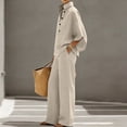 thumbnail image 6 of Purcolt 2 Piece Outfits for Women Summer Cotton Linen Matching Set V Neck Sleeveless Top Wide Leg Pants Casual Vacation Beach Travel Outfit, 6 of 9
