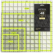 Arteza Acrylic Quilter's Ruler Kit, Non-Slip Rings- 5 Pack
