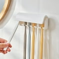 thumbnail image 5 of Storage Rack 1X Six-Head Toothbrush Holder Kitchen Essentials Linkidea Wallmount Toothbrush Holder with Cover for Shower Rv Cabinet Organizer Plastic Self Adhesive 6 Slots Hanger, 5 of 7