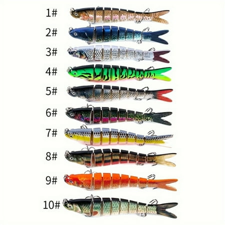 DEKAXID 10pcs 3.94in/10cm 0.4oz Sinking Wobblers 8 Segments Fishing Lures Multi Jointed Swimbait Hard Bait For Bass Fishing