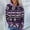 Purple, variant on Women's Ethnic Print Pullover Hoodie Casual Long Sleeve Pocket Design Style