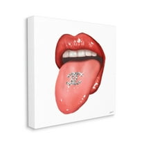 Stupell Industries Sassy Tongue Out Fashion Brand Detail Lips Designed by Ziwei Li