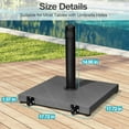 thumbnail image 6 of Pellebant 43lbs Patio Umbrella Base Stand with Wheels, Heavy Duty Square Concrete Stand Market Umbrella, for Patio, Deck, Poolside w/ 4 Wheels, 2 Locks, 3 Knobs, Gray, 6 of 8