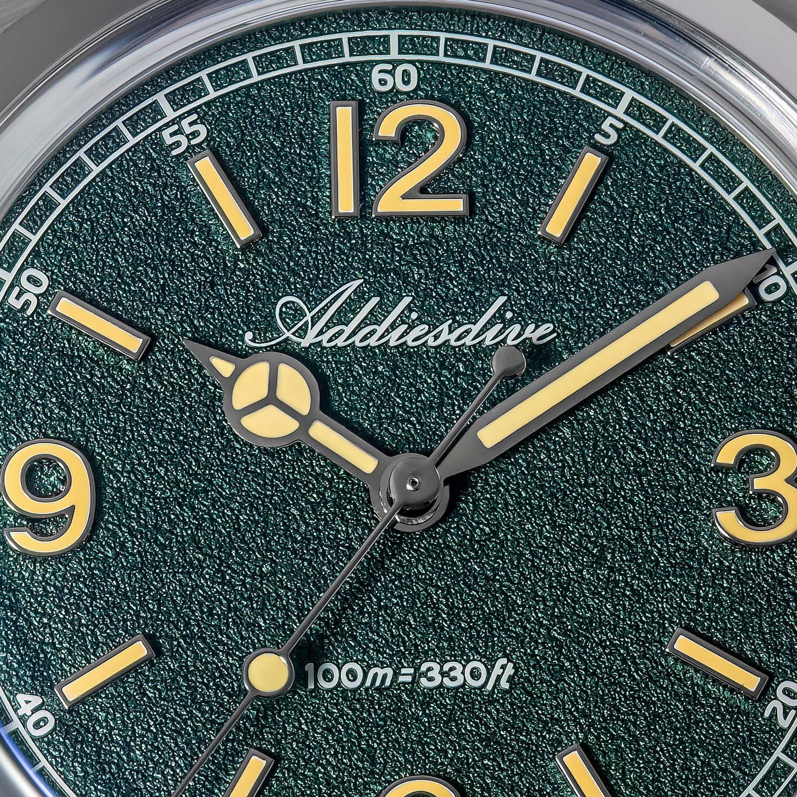 ADDIESDIVE Watches for Men Diver 100m Waterproof, 316L Stainless Steel, Japanese Quartz Movement,Luminous Green Dial