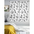 thumbnail image 3 of Ocean Conch Nautilus Sheer Curtains 72 Inch Length 2 Panels Set, White Black Coastal Beach Shell Voile Window Treatment Rod Pocket Curtains Sheers Drapes for Bedroom/Living Room/Kitchen 52"x72"x2, 3 of 7