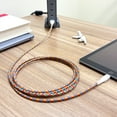 thumbnail image 4 of (5 pack) onn 6ft Lighting to USB A Braided Cable, MFI Certified, Rainbow - Compatible with iPhone 14/13/12/11/X/XR/XS/8/7/6/5, iPad, Airpods and more, 4 of 13
