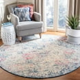 thumbnail image 3 of SAFAVIEH Madison Judith Distressed Area Rug, Navy/Teal, 6'7" x 6'7" Round - Transitional Modern Design, Navy & Teal, Non-Shedding & Easy Cleaning, Ideal for Living Room, Bedroom, Dining Space, 3 of 8