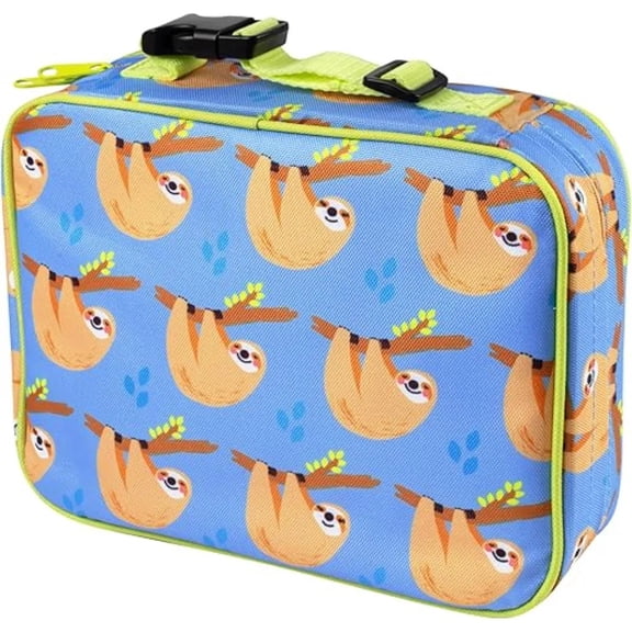 Bentology Lunch Box for Girls - Kids Insulated, Durable Lunch Box Tote Bag Fits Bento Boxes, Containers and Bottles, School Lunch Sleeve Keeps Food Hotter or Colder Longer - Sloth