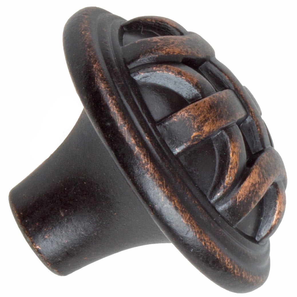 GlideRite 1-1/4 in. Round Braided Cabinet Knob, Oil Rubbed Bronze, Pack of 5