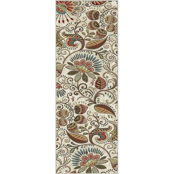 Tayse Area Rugs: Capri Rug: CPR1011 Ivory: 2'3'' x 7'7'' Runner