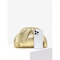 thumbnail image 2 of Women's Metallic Woven Cloud Clutch Bag, Gold, 2 of 5