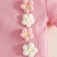 thumbnail image 6 of Amidoa Girls Summer 2 Piece Outfits Solid Color Cute Short Sleeve and Casual Shorts Kids Clothing Set Pink Size 8-12 Months, 6 of 8