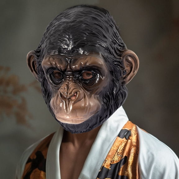 OULII Lifelike Gorilla Mask in Multi-Color for Party Use and Cosplay
