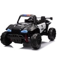 thumbnail image 1 of LISUEYNE 24V Two-Seater Kids Ride-On Electric Police Car with Parental Control, Four-Wheel Suspension, Megaphone, Power Display, Bluetooth, MP3, USB/TF, Music, LED Lights for Kids, Black, 1 of 1