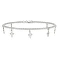 thumbnail image 4 of Sterling Silver Anklet 9 inch mm in Cross, 4 of 6