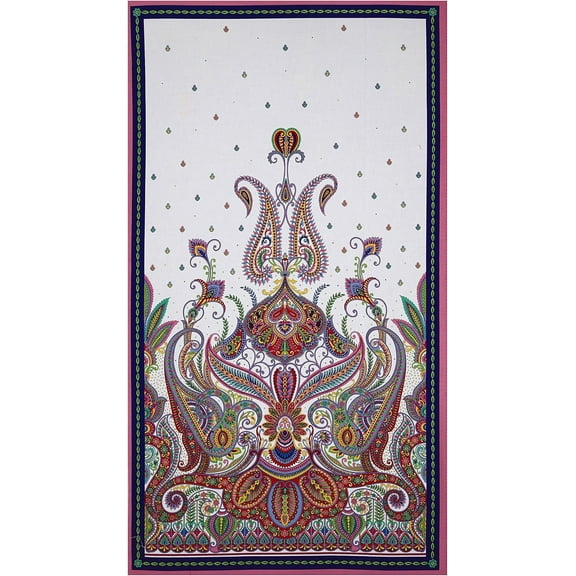 Quilting Treasures Quilt Fabrics Imperial Paisley 24x43 Panel Multi, Gold/Red/Black 100% Cotton Fabric sold by the panel