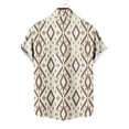 thumbnail image 7 of LODIENY Men's Hawaiian Wrinkle Free Shirts Lightweight Casual Summer Short Sleeve Button Down Tropical Tie Dye Gradient Color Printed Holiday Beach Vacation Tees Shirt Tops Beige XL, 7 of 7