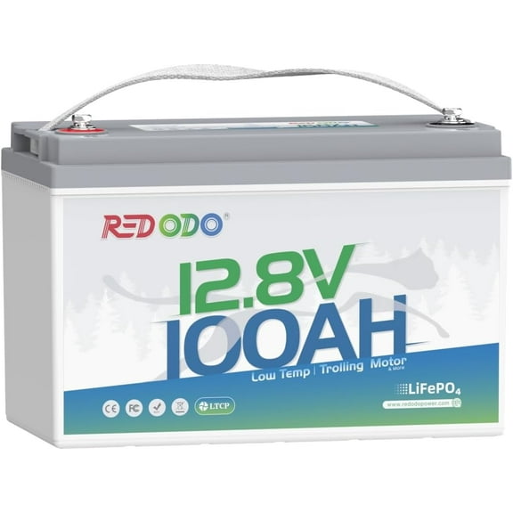 Redodo 12V 100Ah LiFePO4 Battery, Low Temperature Protection, Trolling Motor Battery Group 31  in Upgraded 100A BMS, Ideal for Marine, Boat, RV, Solar and off Grid 2 Pack