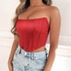 thumbnail image 1 of 2022 verano Sexy satén recortado Tube Tops Bustier mujeres sin tirantes espalda descubierta recortado femenino Sexy Skinny corsé Tops StreetwearM Gao Jinjia LED, 1 of 2