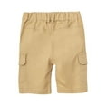 thumbnail image 2 of LittleSpring Big Boys Uniform Shorts with Elastic Waist Twill Cargo Shorts Lightweight Khaki Size 10-12, 2 of 7