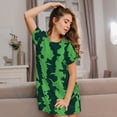 thumbnail image 3 of Lsque Green Stripes Of Watermelon Pattern Nightgowns for Women Sleep Shirts Short Sleeve Nightshirt Pullover Nightdress Soft Sleepwear Relaxed Fit Nightdress, 3 of 6
