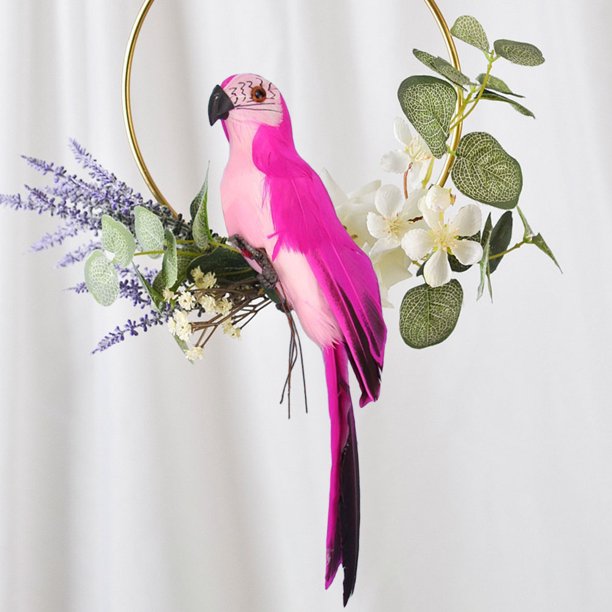 Estilo pastoral Simulada loro adorno a prueba de viento de espuma de pájaro pluma de pluma reutilizable de la decoración al aire libre para el jardín del hogar decoración de la fiesta del jardín