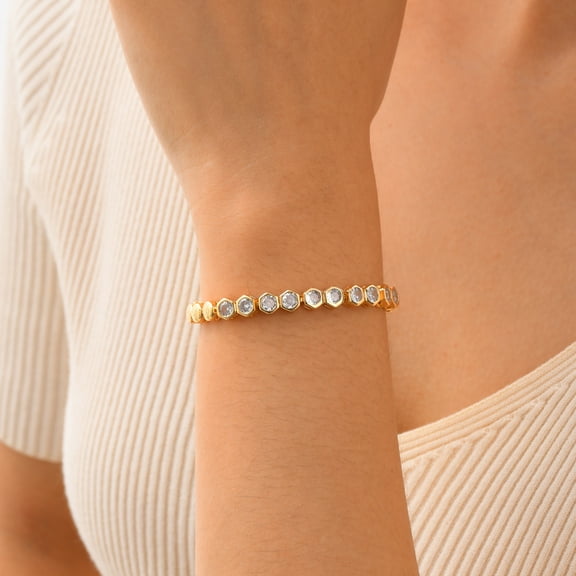 Gold Tennis Bracelets for Women 14k Gold Plated Cubic Zircon Link Bracelet Trendy Women Chain Bracelets Jewelry Gifts