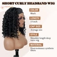 thumbnail image 2 of Phocas Curly Headband Wigs for Women,Synthetic Headband Wig Deep Curly Wave Half Wigs Glueless Short Natural Black 13Inch, 2 of 9