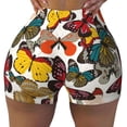 thumbnail image 2 of Balery Retro Floral Butterfly Pantalones cortos de entrenamiento estampados para mujer, sin costuras, ajustados, para gimnasio, yoga, correr, deportes, ejercicio activo, fitness.-XX-Large, 2 of 8