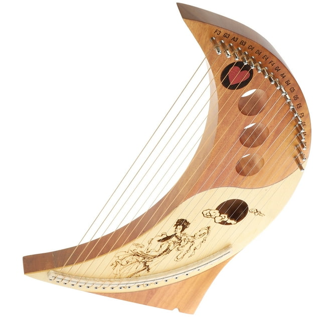 1 Set Wooden Harp Musical Instrument for Children Adult 19 Strings Lyre Harp (Assorted Color)