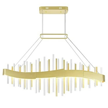 CWI Lighting Millipede Glass LED Chandelier in Clear/Satin Gold