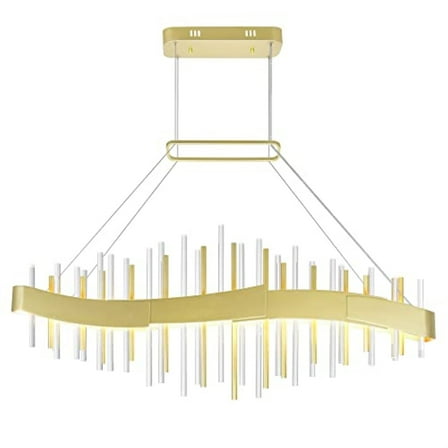 CWI Lighting Millipede Glass LED Chandelier in Clear/Satin Gold