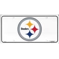 thumbnail image 2 of Plaque d'Immatriculation en Métal Blanc Pittsburgh Steelers, 2 of 2