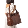 thumbnail image 6 of Leather Tote Bag Large Slouchy Bag Women Handbag Shoulder Bag Laptop Work Bag Daily Weekend Bag Gifts, 6 of 8