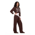 thumbnail image 3 of Forever 21 Women's Brown Low-Rise Jogger, Contrast Waistband, Wide-Leg Fit,XS, 3 of 6